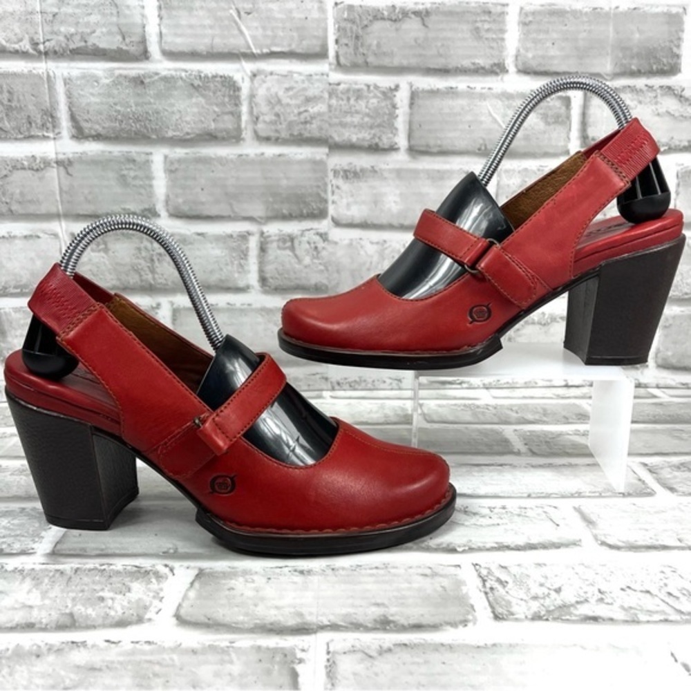 Børn Mary Jane Women’s Size 9 Red Leather High Heel Comfort Shoes